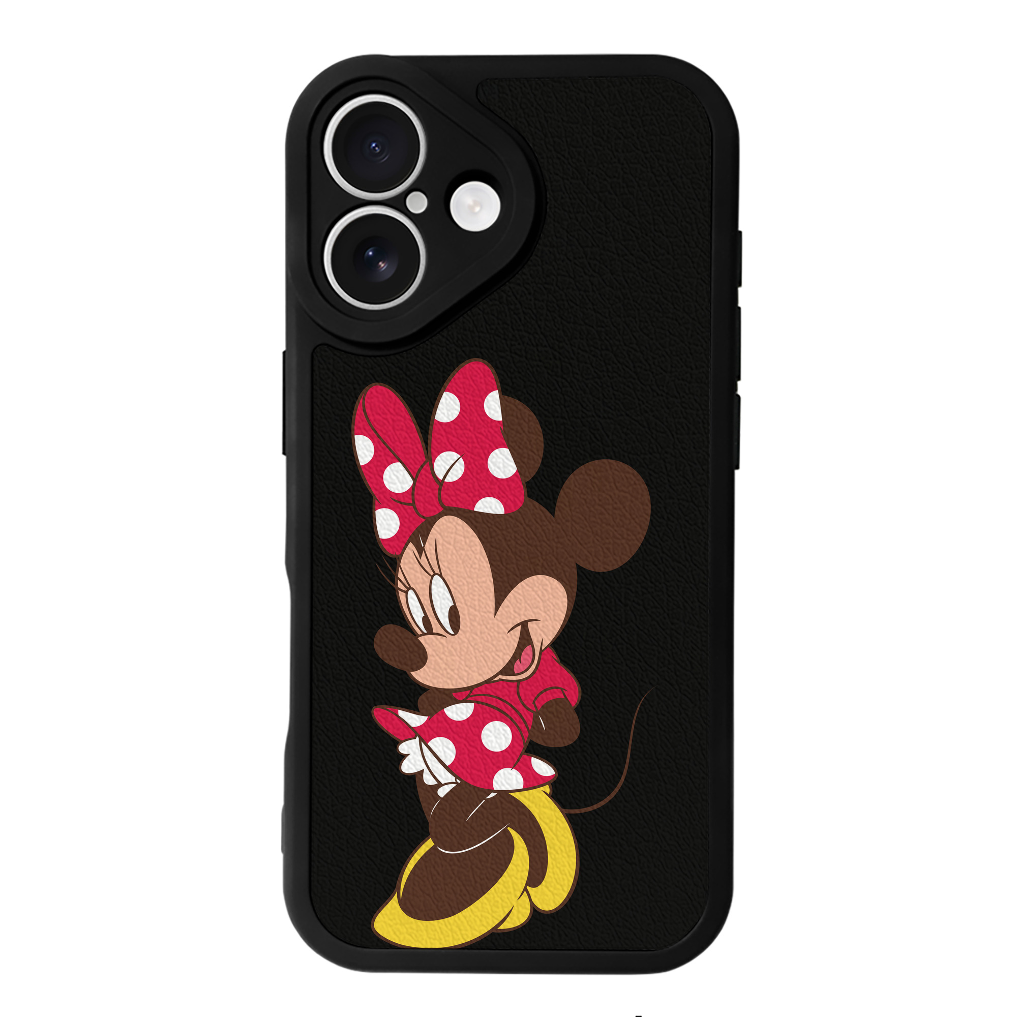 （画像用） ミッキーマウス Mickey Mouse 【iPhone 16シリーズ対応】シリコンスマホケース（レザー調） 材質：シリコン